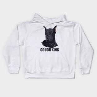 Great Dane Couch King Kids Hoodie